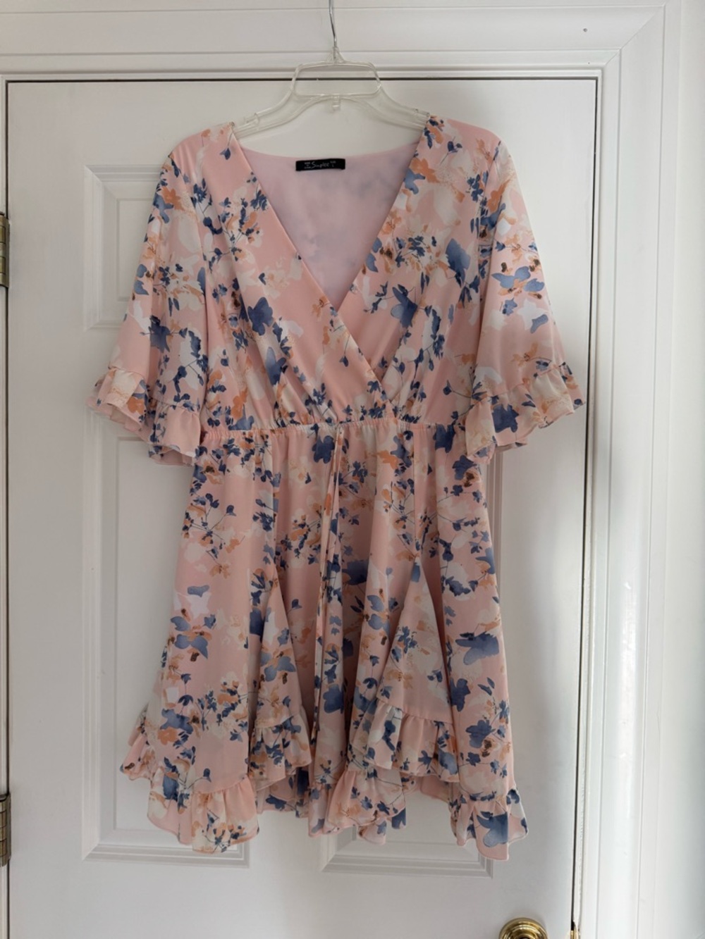 Blush Floral Ruffle Dress